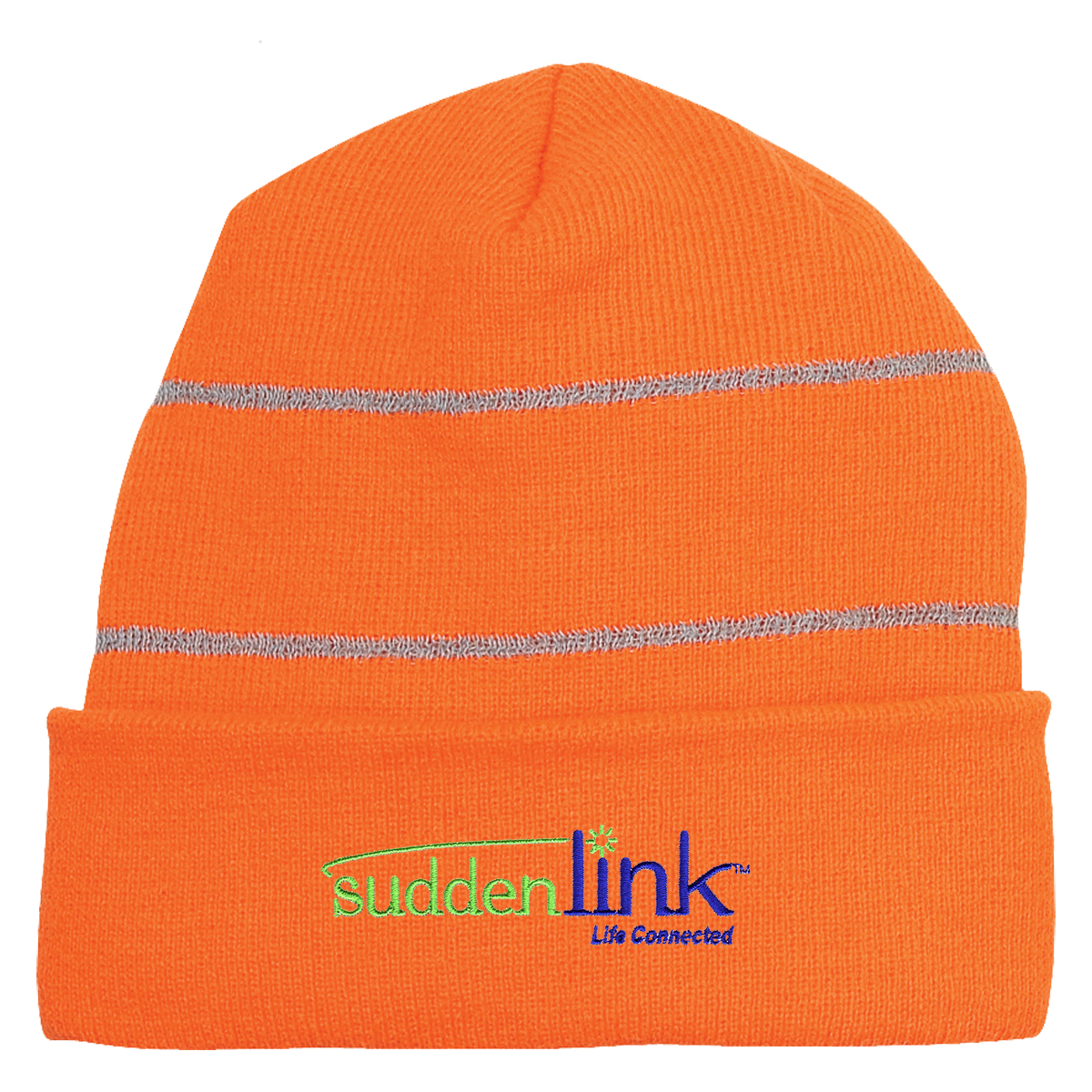 Knit Cuff Beanie With Reflective Stripes
