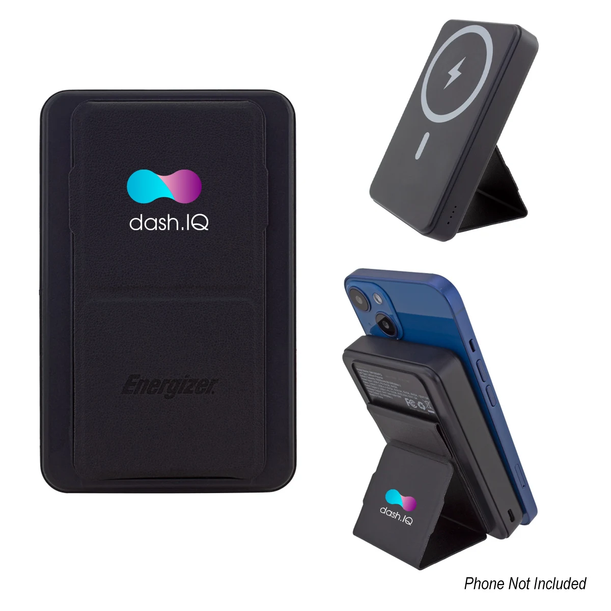 10,000 mAh Energizer® Mag-N-Kick™ Wireless Charger Power Bank And Phone Stand