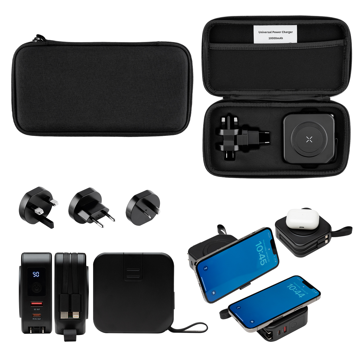 10,000 mAh Power Bank & Charger With International Adapters