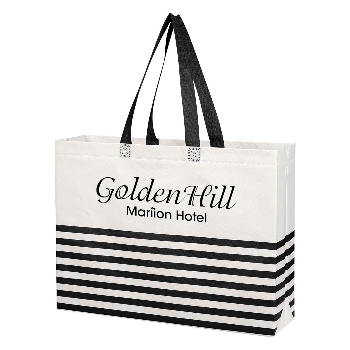 Non-Woven Horizontal Stripe Tote Bag