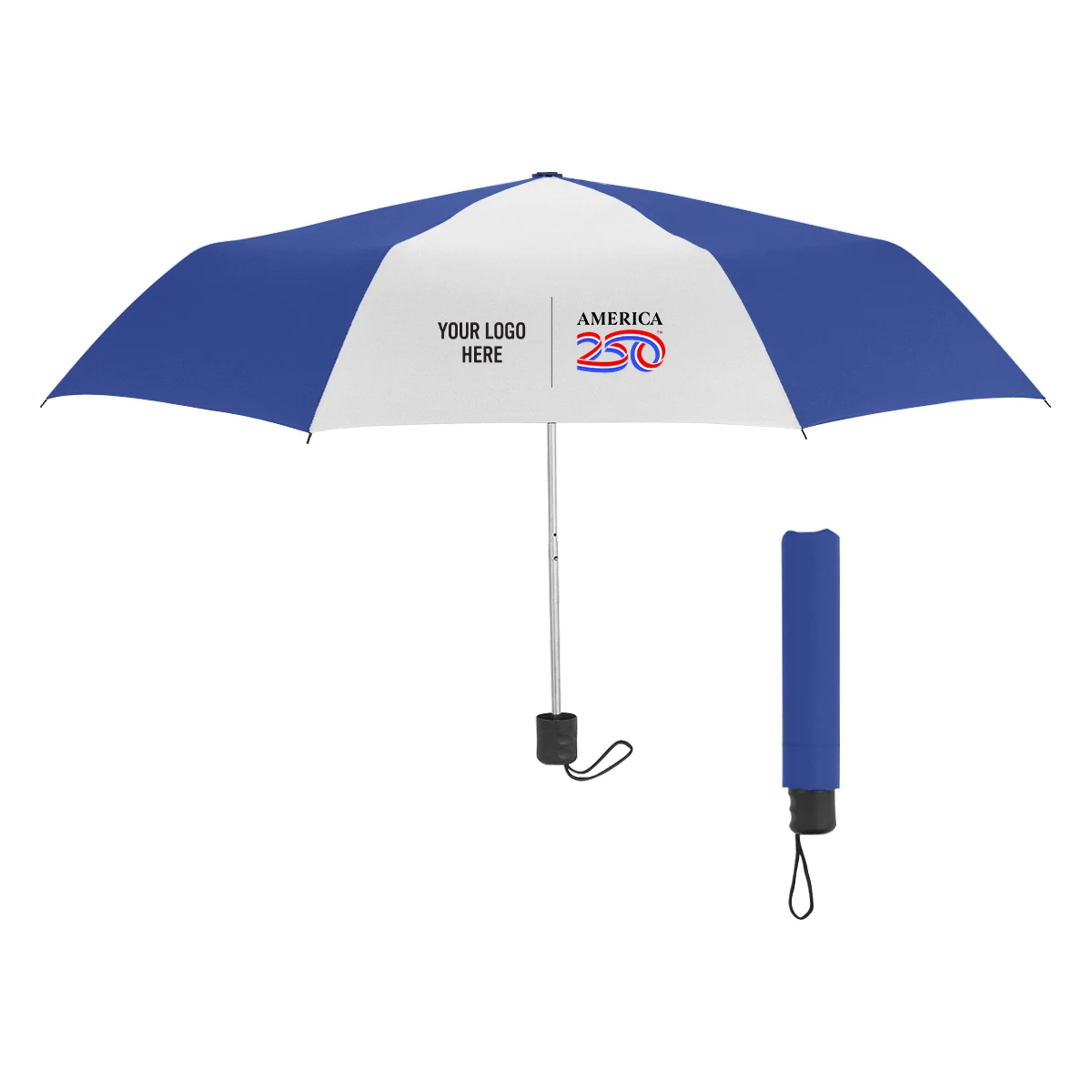 America250™ 42" Arc Budget Recycled Telescopic Umbrella