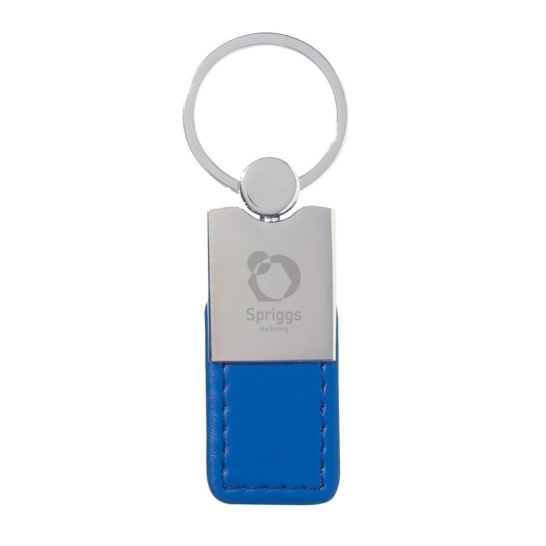Metal/Simulated Leather Key Tag