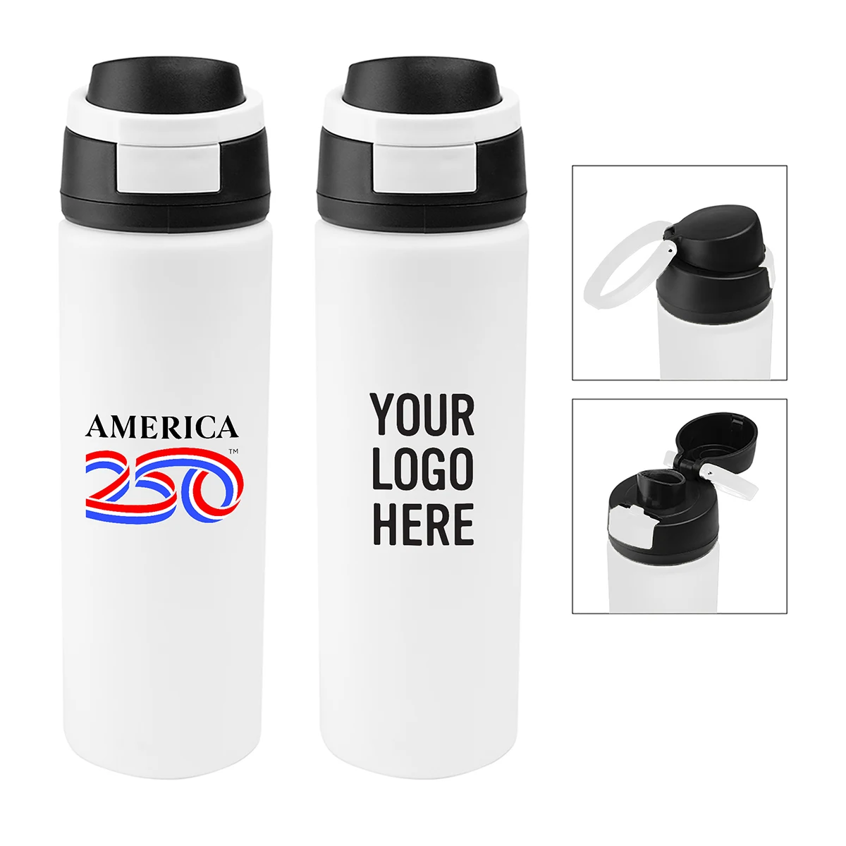 America250™ 24 Oz. Pop Sip Recycled Stainless Steel Bottle