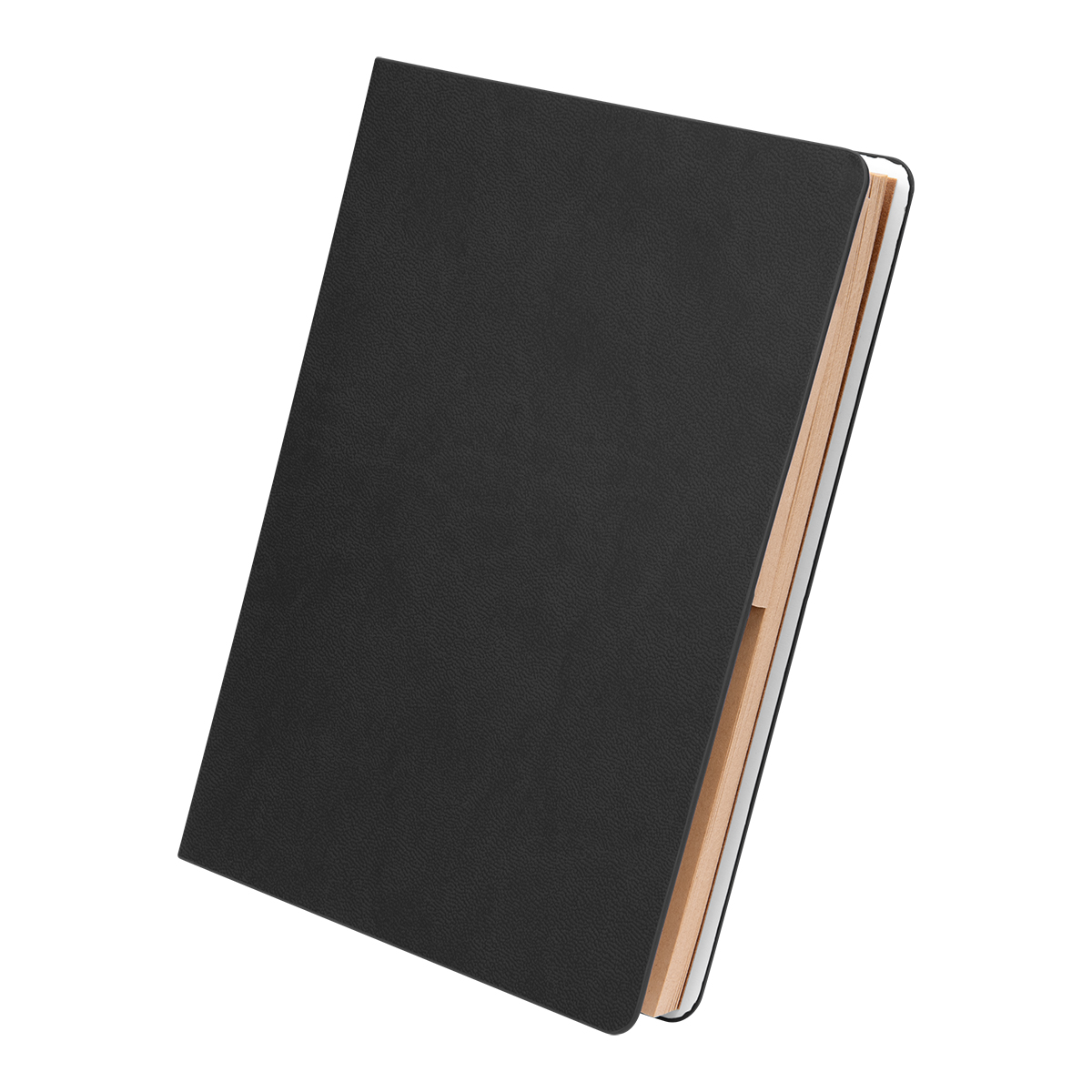 Theo Recycled PU Notebook With Kraft Paper and Sticky Notes