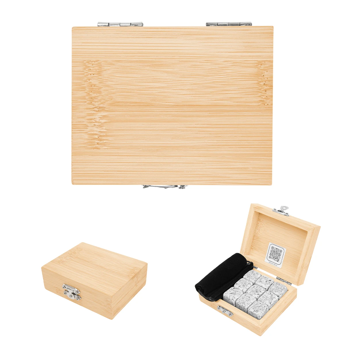 Whiskey Stone Ice Cubes in FSC® Bamboo Box