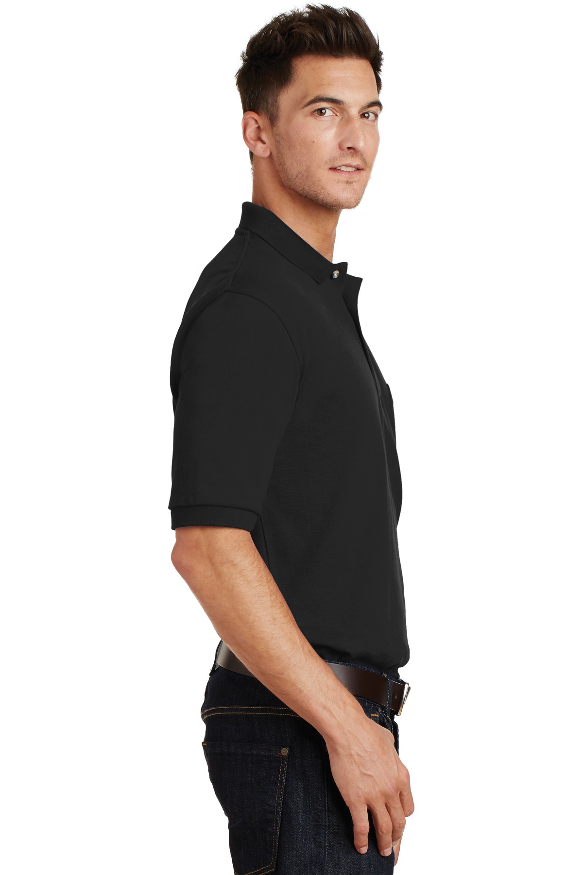 Port Authority Heavyweight Cotton Pique Polo with Pocket