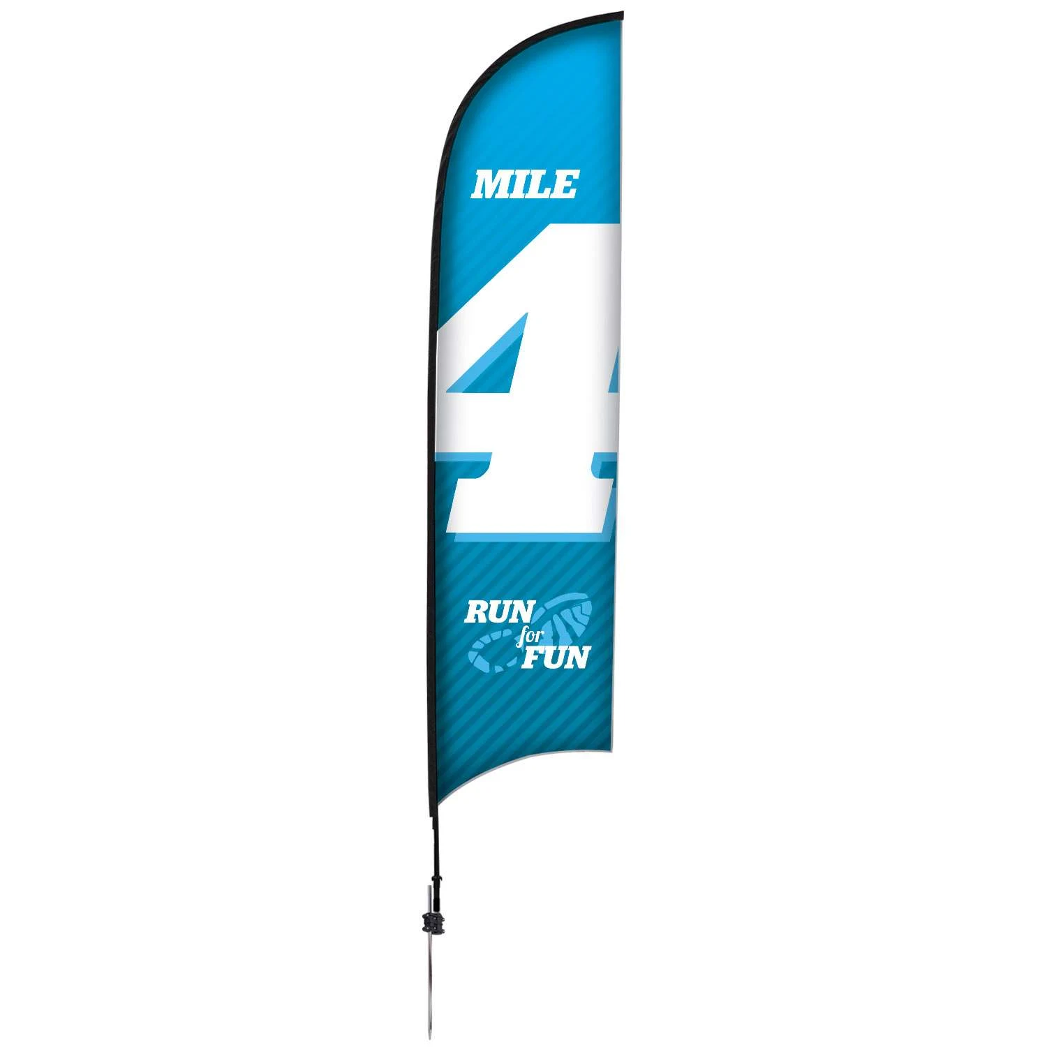 13' Premium Razor Sail Sign Kit (Single-Sided with Ground Spike)