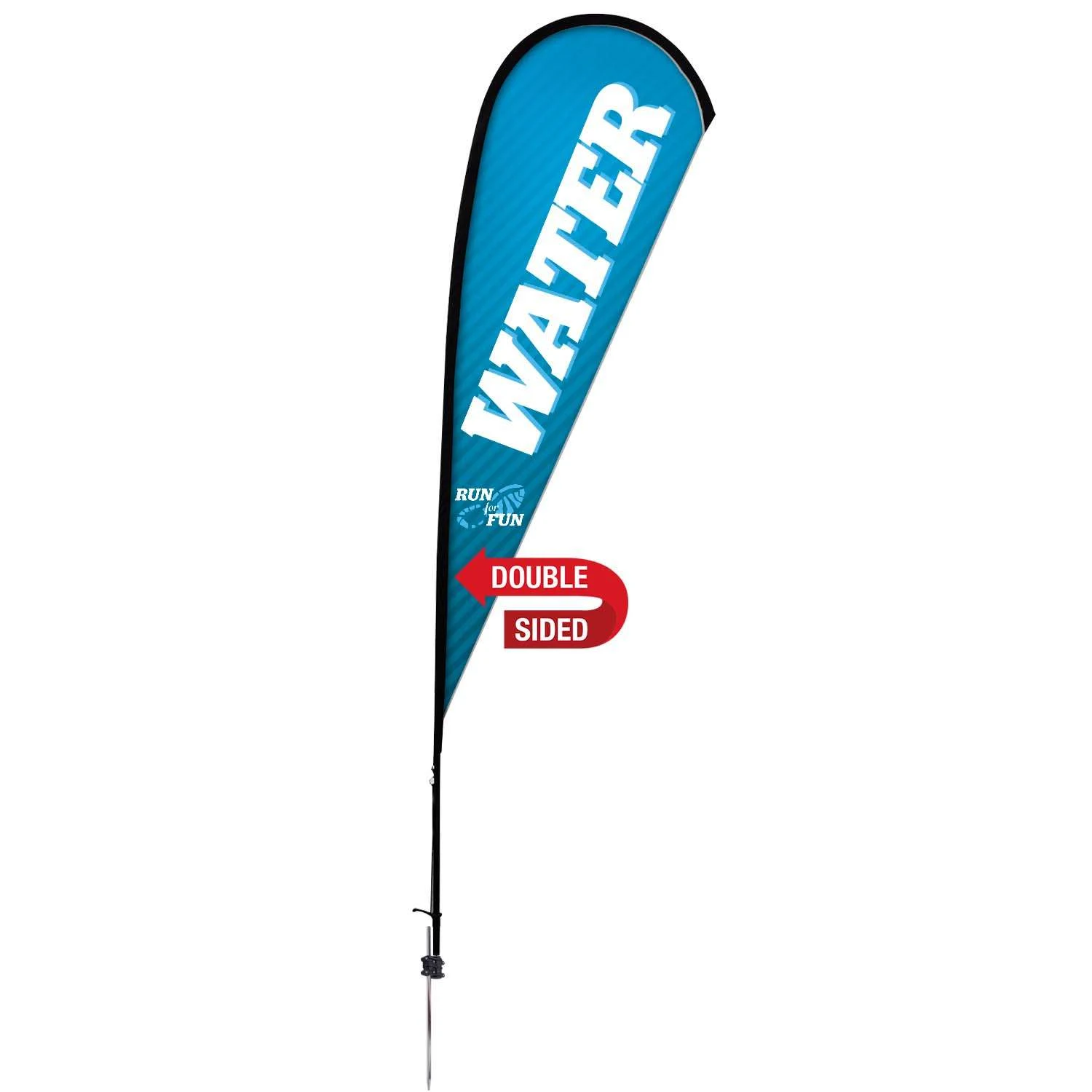11.5' Premium Teardrop Sail Sign Kit (Double-Sided with Ground Spike)