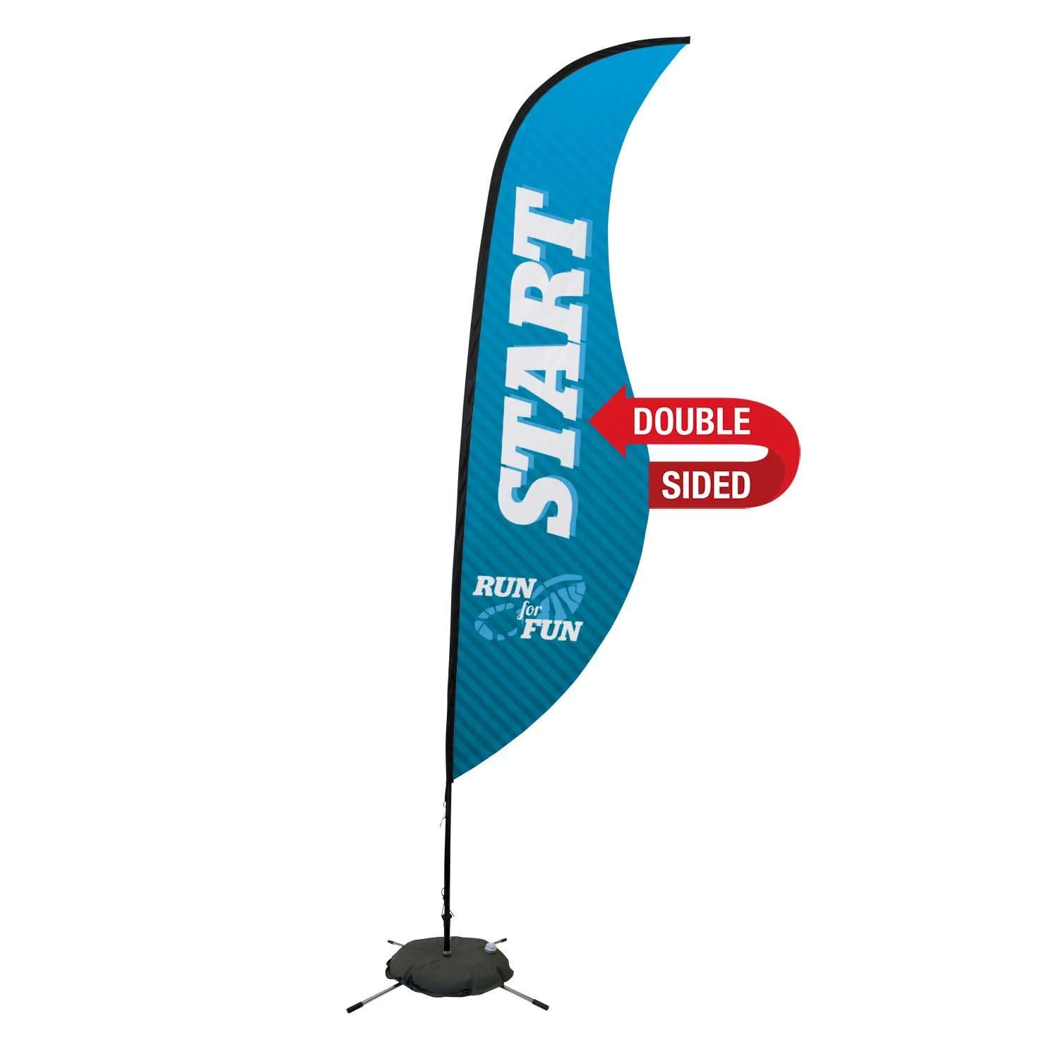 13' Premium Sabre Sail Sign Kit (Double-Sided with Scissor Base)