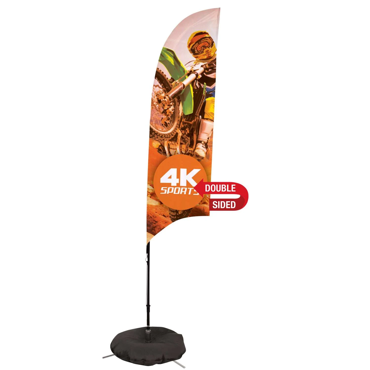 7' Streamline Razor Sail Sign Kit (Double-Sided with Three-Legged Scissor Base)