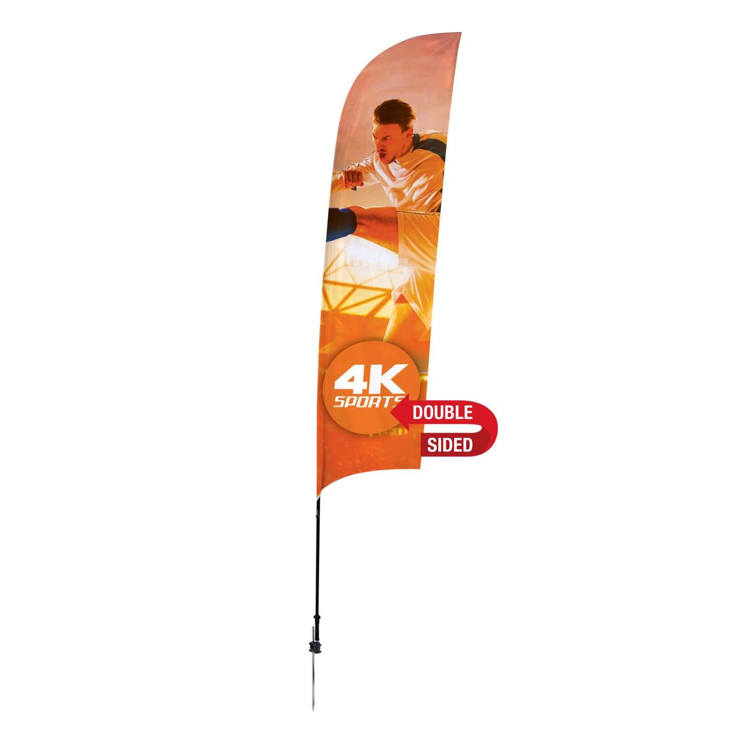 13' Streamline Razor Sail Sign Kit (Double-Sided with Ground Spike)
