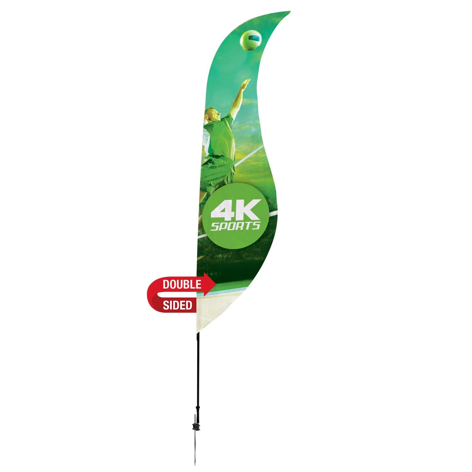 13' Streamline Sabre Sail Sign Kit (Double-Sided with Ground Spike)