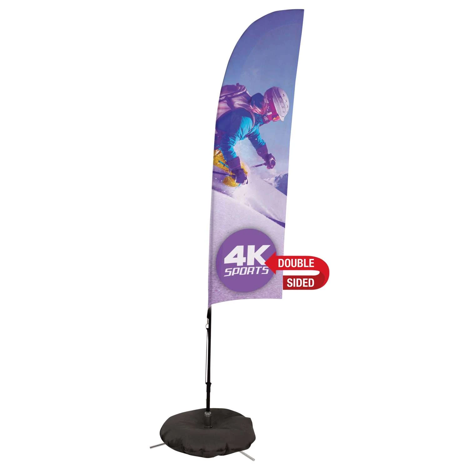 7' Streamline Blade Sail Sign Kit (Double-Sided with Scissor Base)
