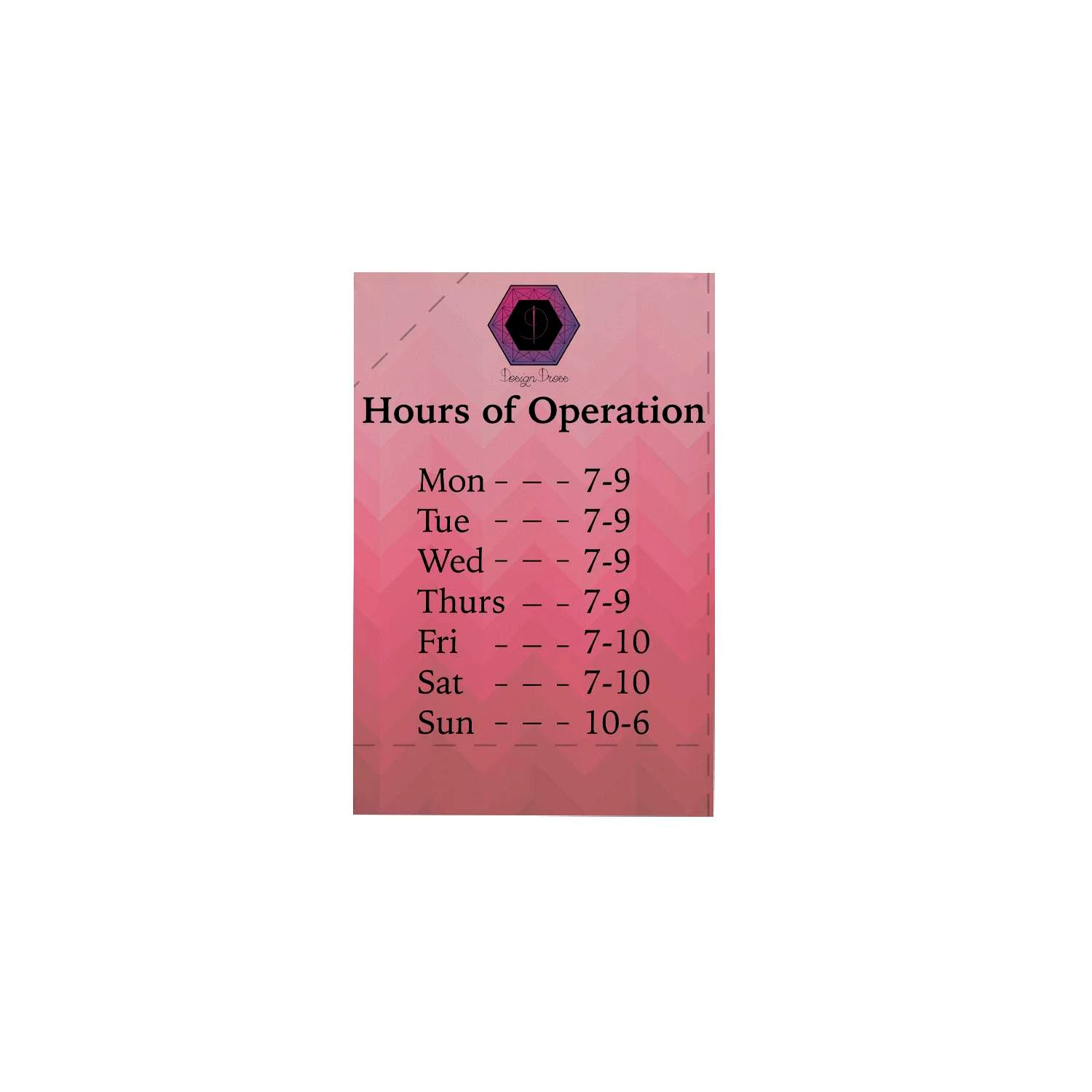 12" x 18" Opaque Window Cling