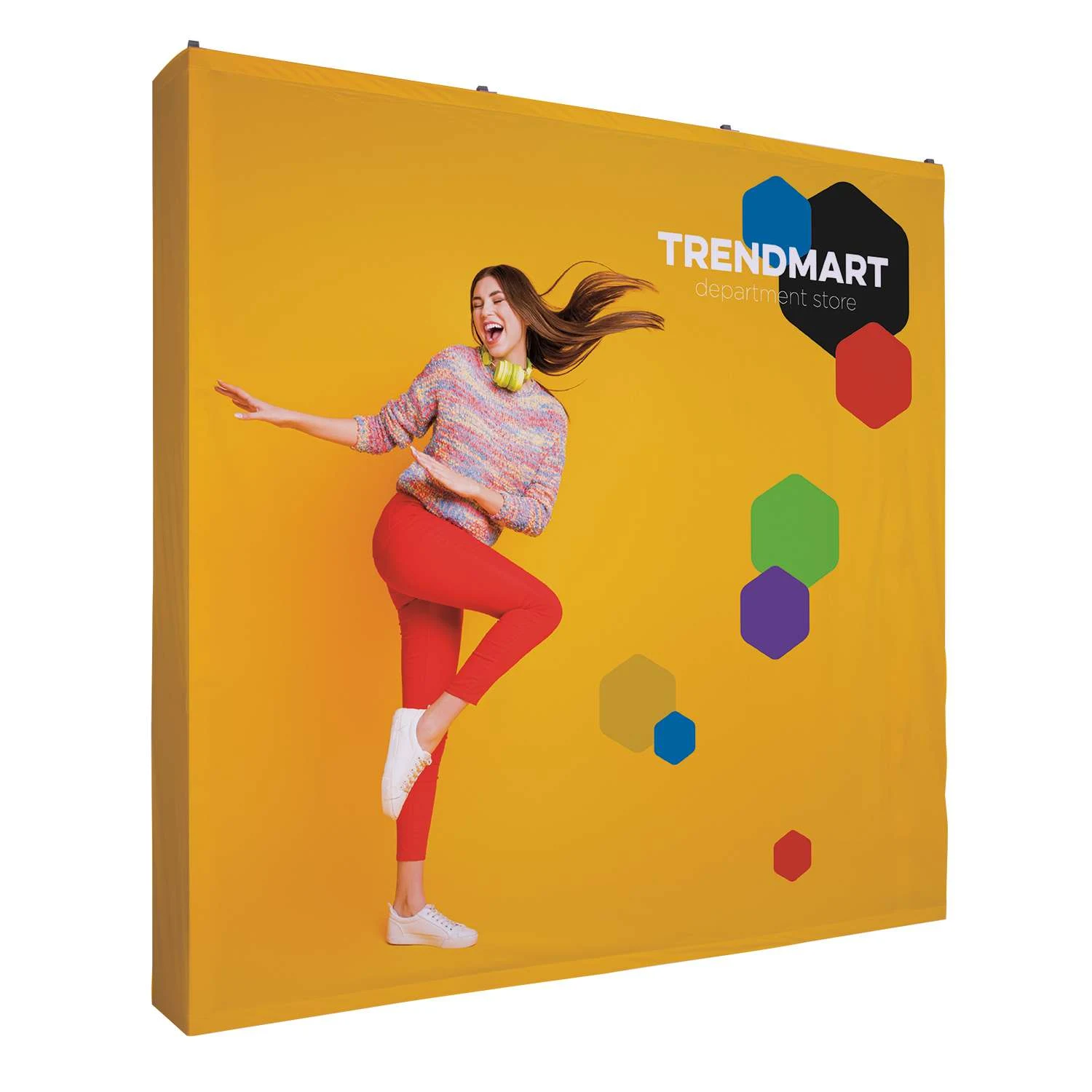 8' Straight Splash Floor Display Wrap Kit (Recycled Polyester)
