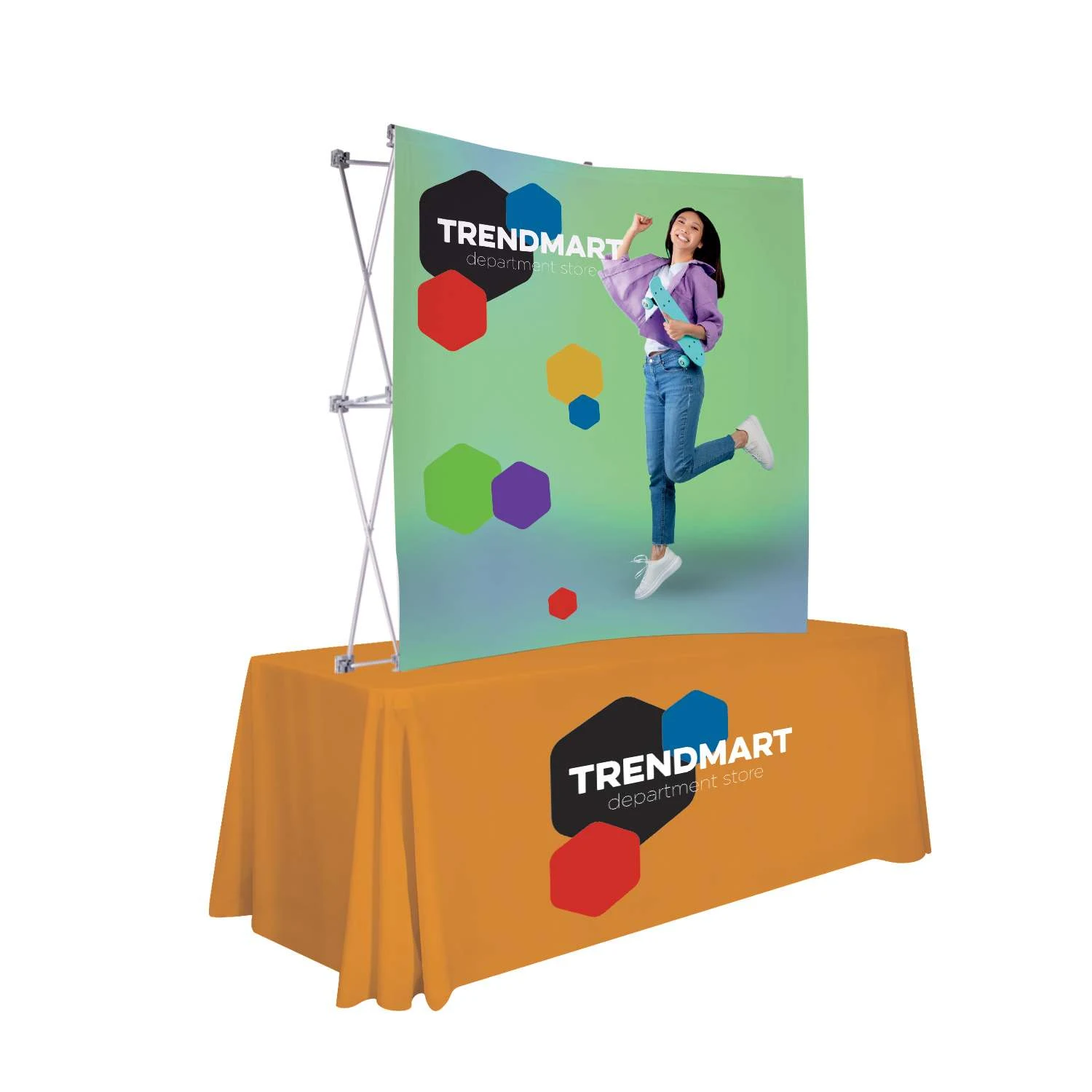 6' Curved Splash Tabletop Display Face Kit (Recycled Polyester)