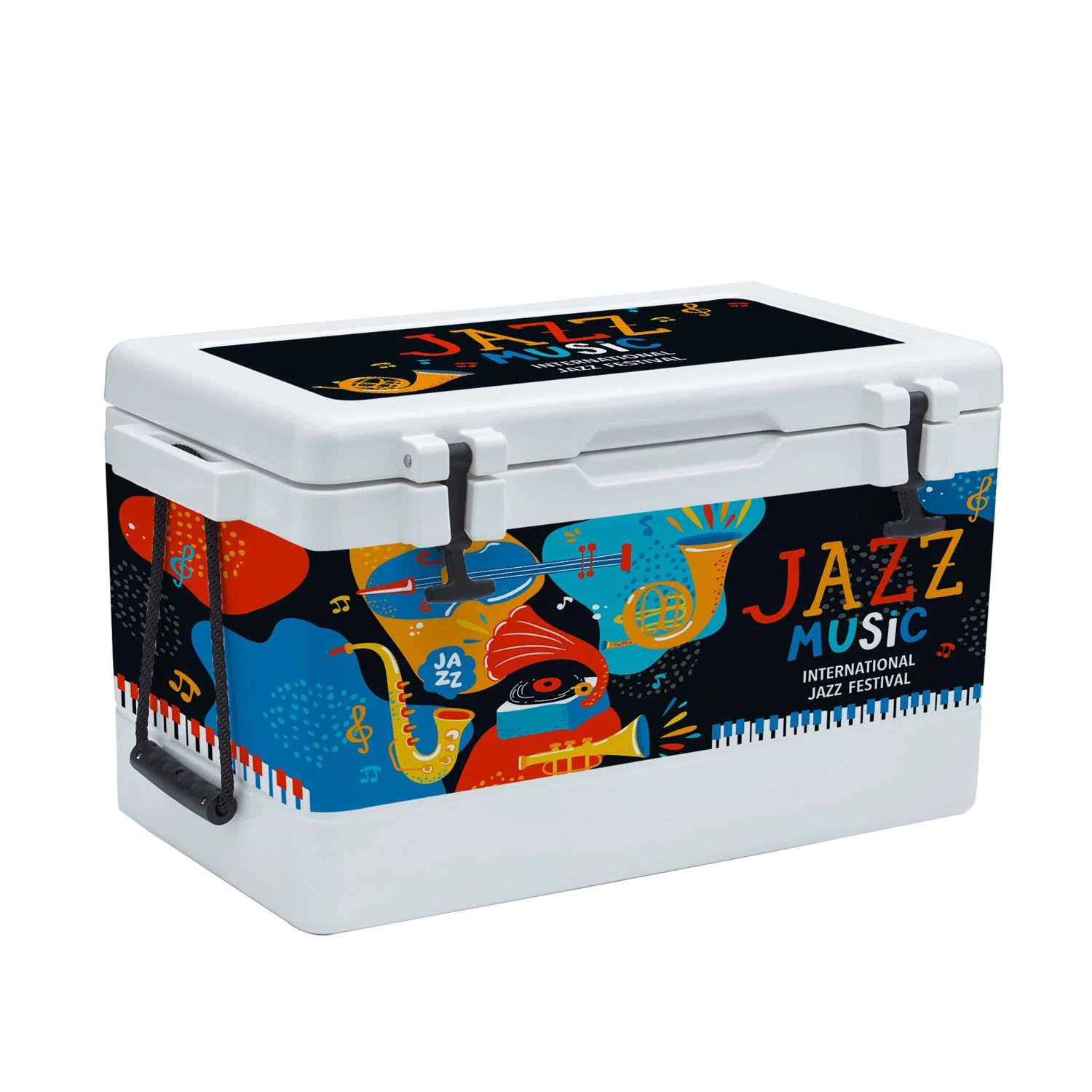 54QT Rotomolded Cooler, Wrap Graphic w/ Lid Decals