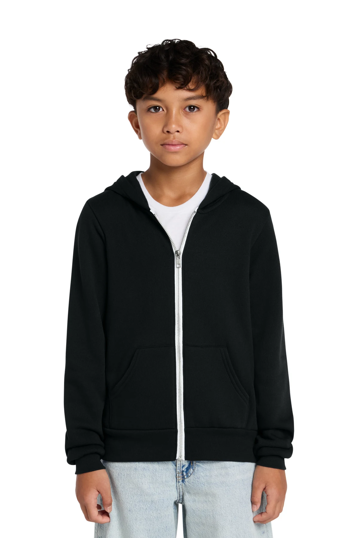 BELLA+CANVAS Youth Sponge Fleece Full-Zip Hooded Sweatshirt