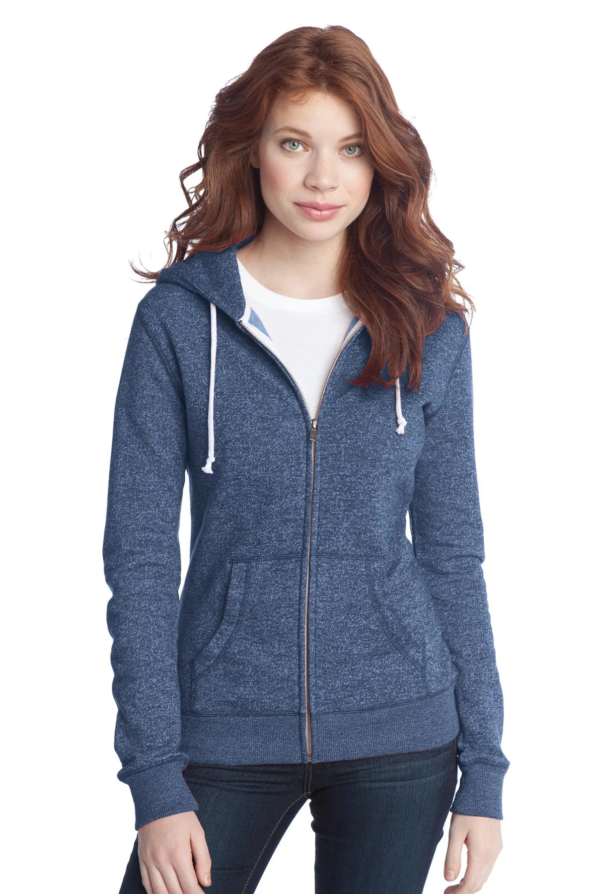 District Juniors Marled Fleece Full-Zip Hoodie