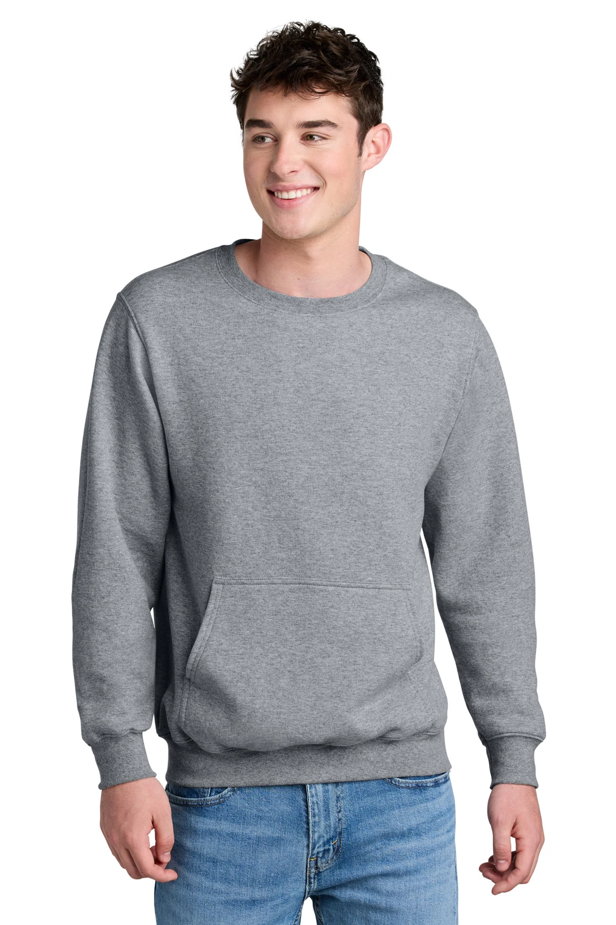 Port & Co Core Fleece Crewneck Pocket Sweatshirt