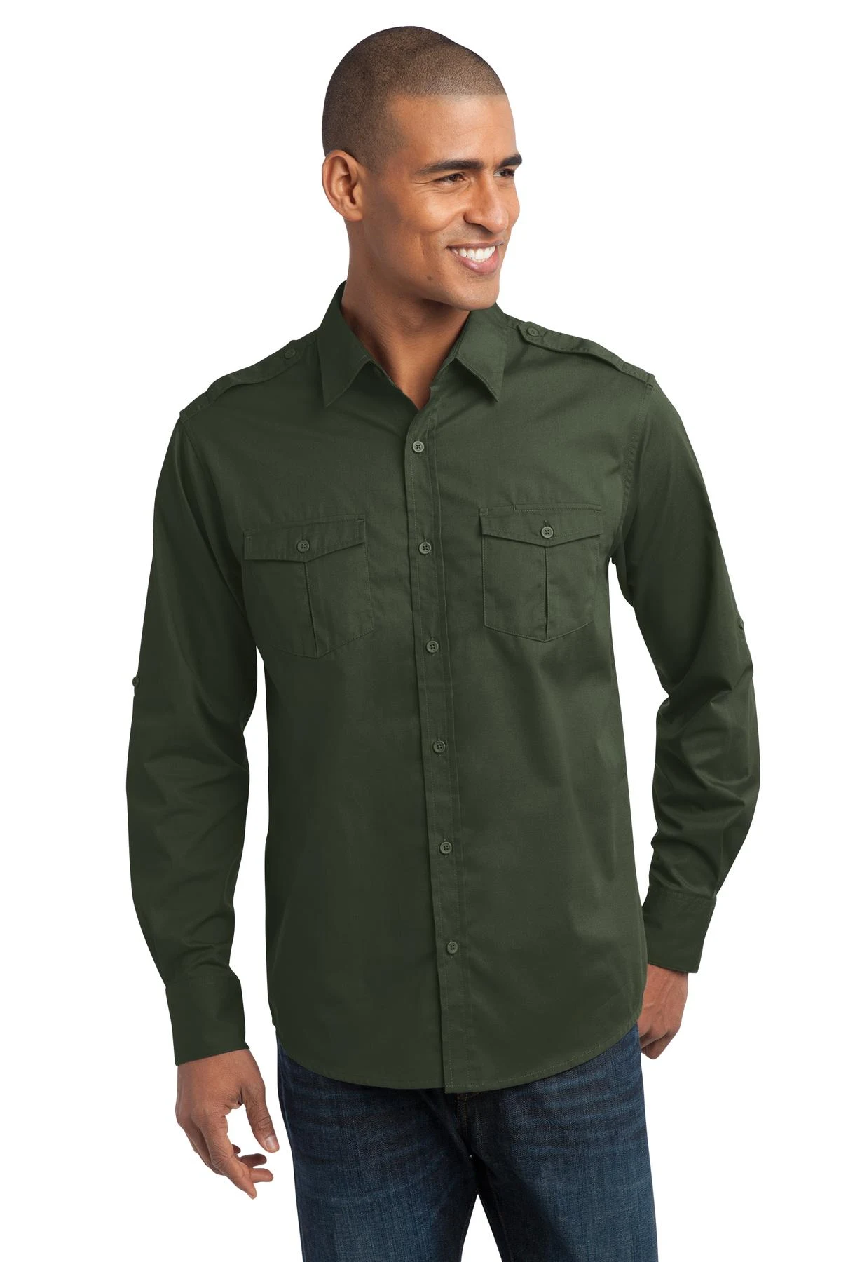Port Authority Stain-Release Roll Sleeve Twill Shirt