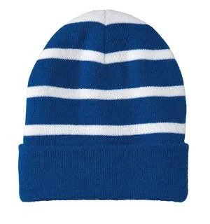 Sport-Tek Striped Beanie with Solid Band