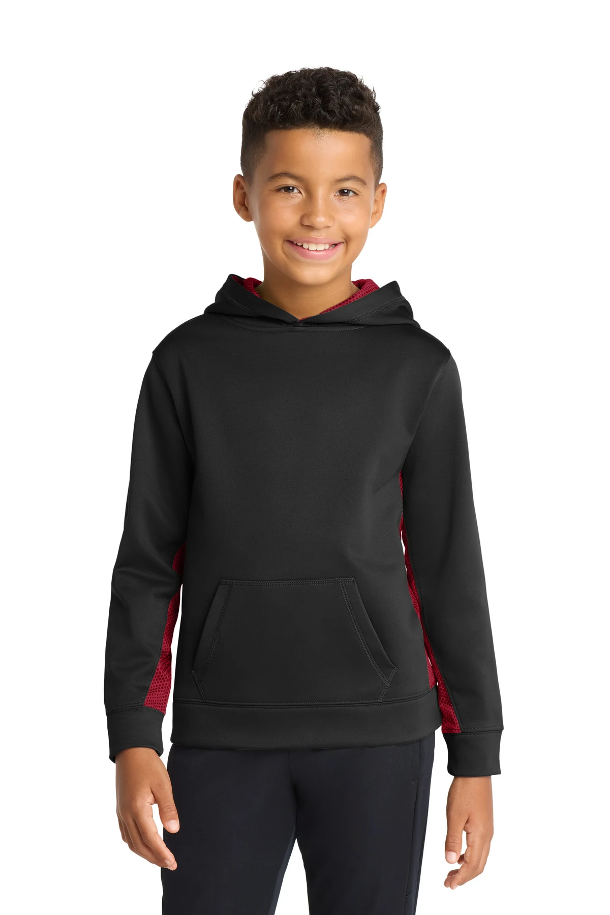 Sport-Tek Youth Sport-Wick CamoHex Fleece Colorblock Hooded Pullover