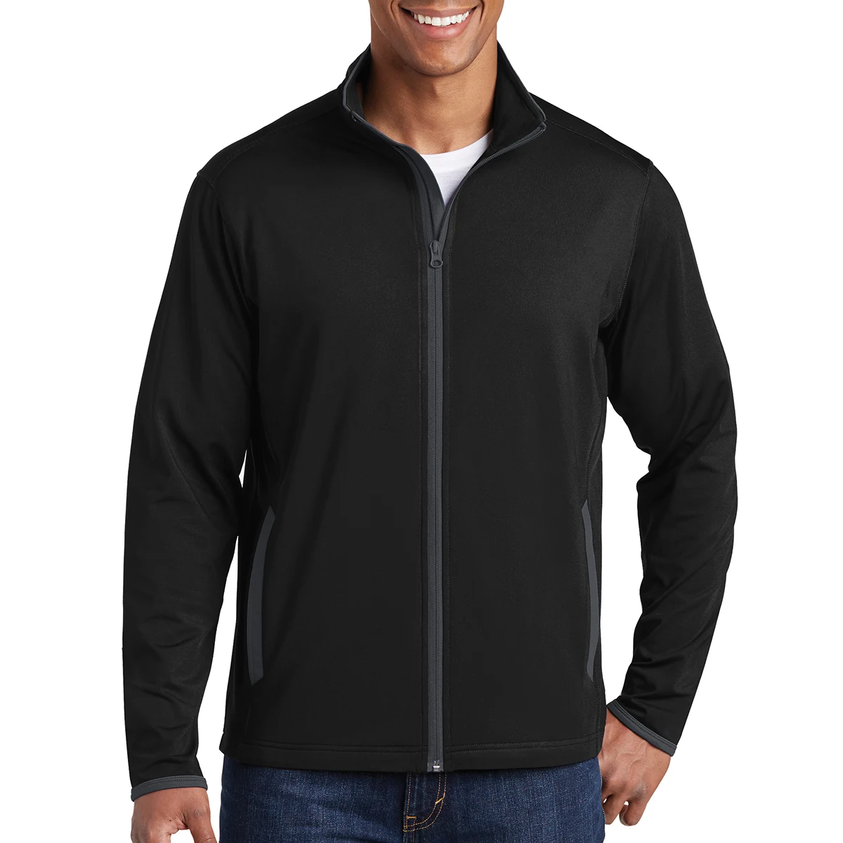 Sport-Tek® Sport-Wick® Stretch Contrast Full-Zip Jacket