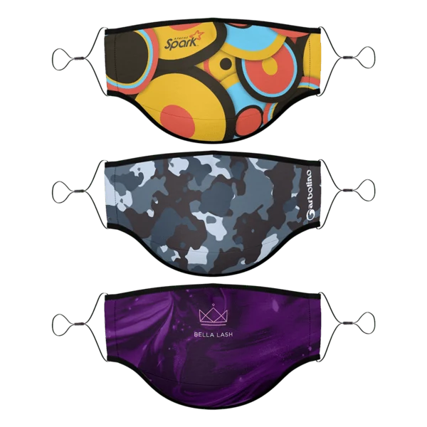Import Titan 3-Ply Dye-Sub Adult Face Mask w/ Adjustable Elastic Straps