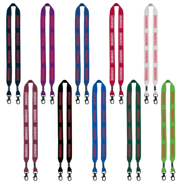 3/4" Cotton Double Lobster Clip Lanyard