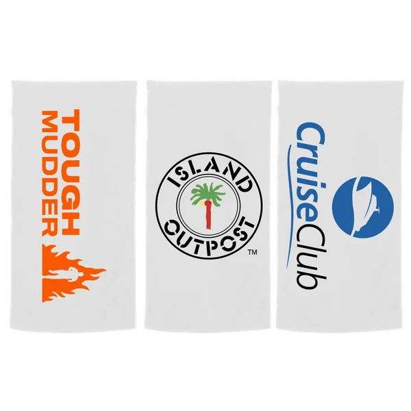 100% Cotton Terry Velour Economy Beach Towel (White)