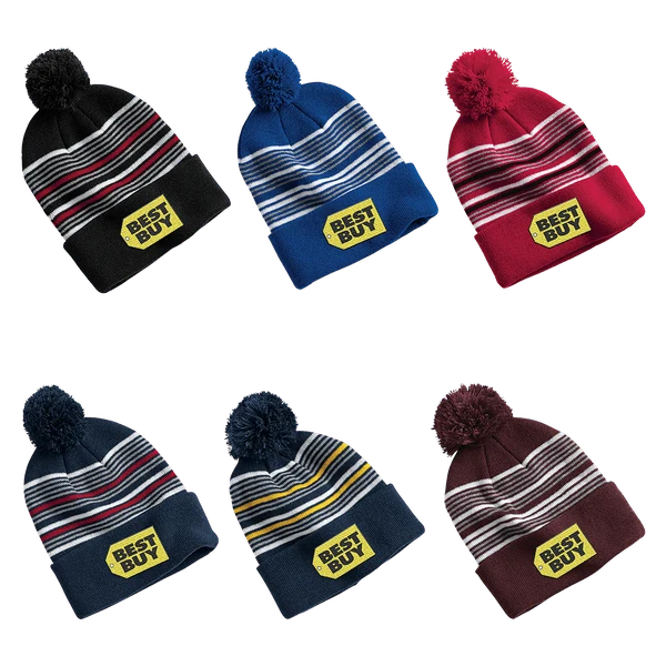 Sportsman SP60 12" Striped Pom-Pom Knit Cap