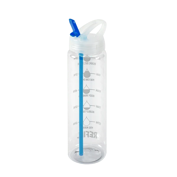 Water Bottle with Flip Up Spout & Hydration Mark 32 Oz.